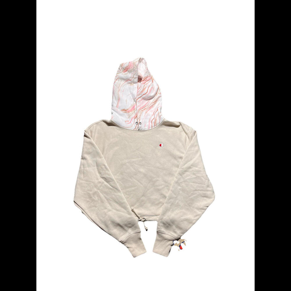 Champion Cropped Hoodie with Marble Hood - Stylish & Comfortable